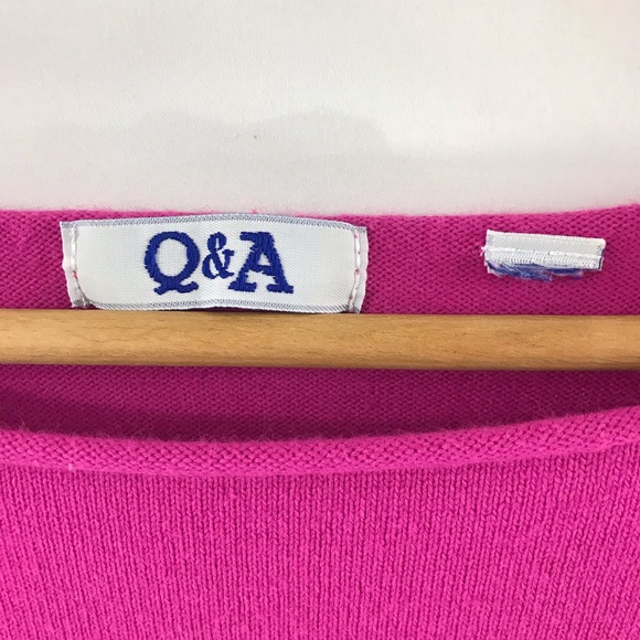 (Sold) Q&A Womens Midriff Cropped Pink Sweater - Picture 4 of 6